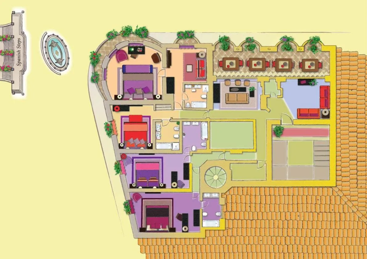 Four-Bedroom Penthouse Apartment with View in The Inn at the Spanish Steps Luxury Collection - The Inn at the Spanish Steps