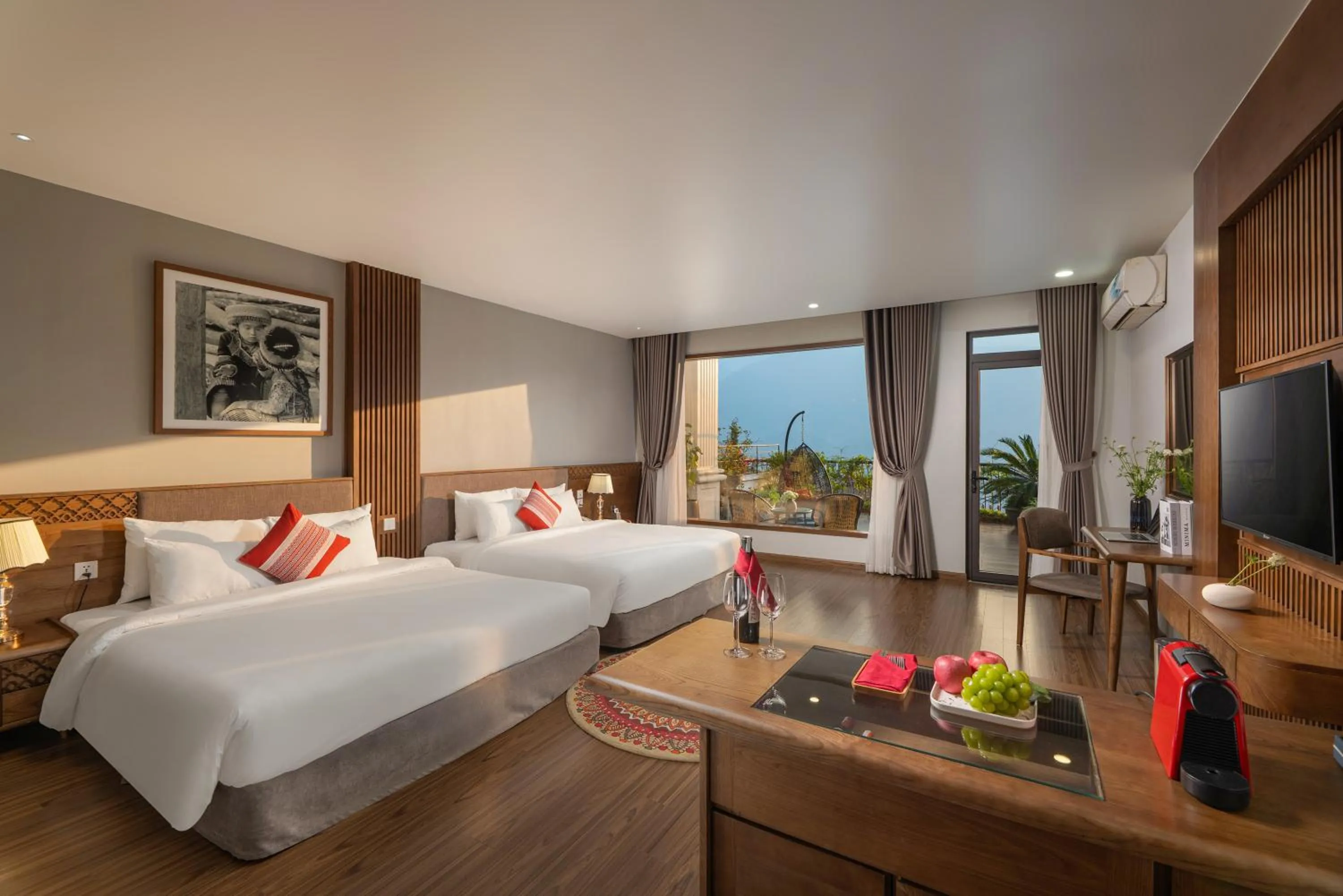 Premium Family Balcony With Mountain View in DeLaSol Sapa - Central Boutique Hotel