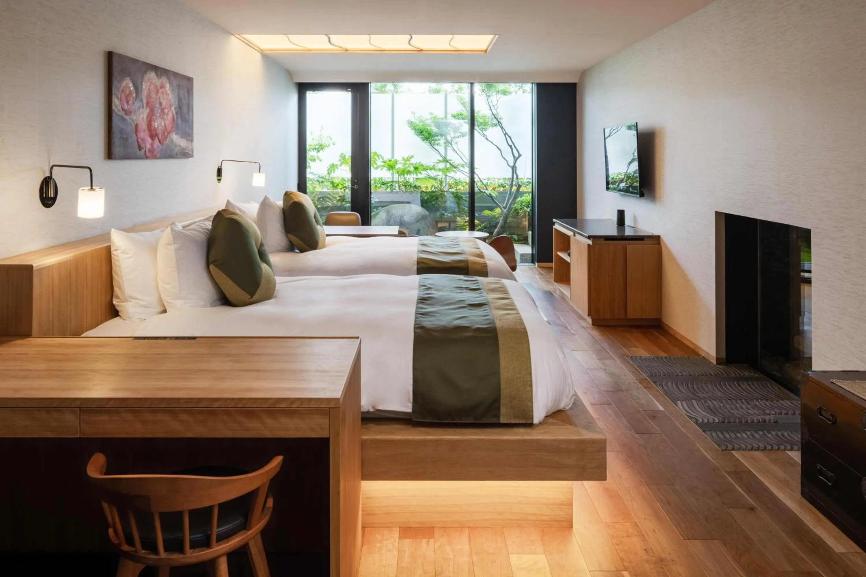 Deluxe Double or Twin Room with Garden View in Genji Kyoto, a Member of Design Hotels