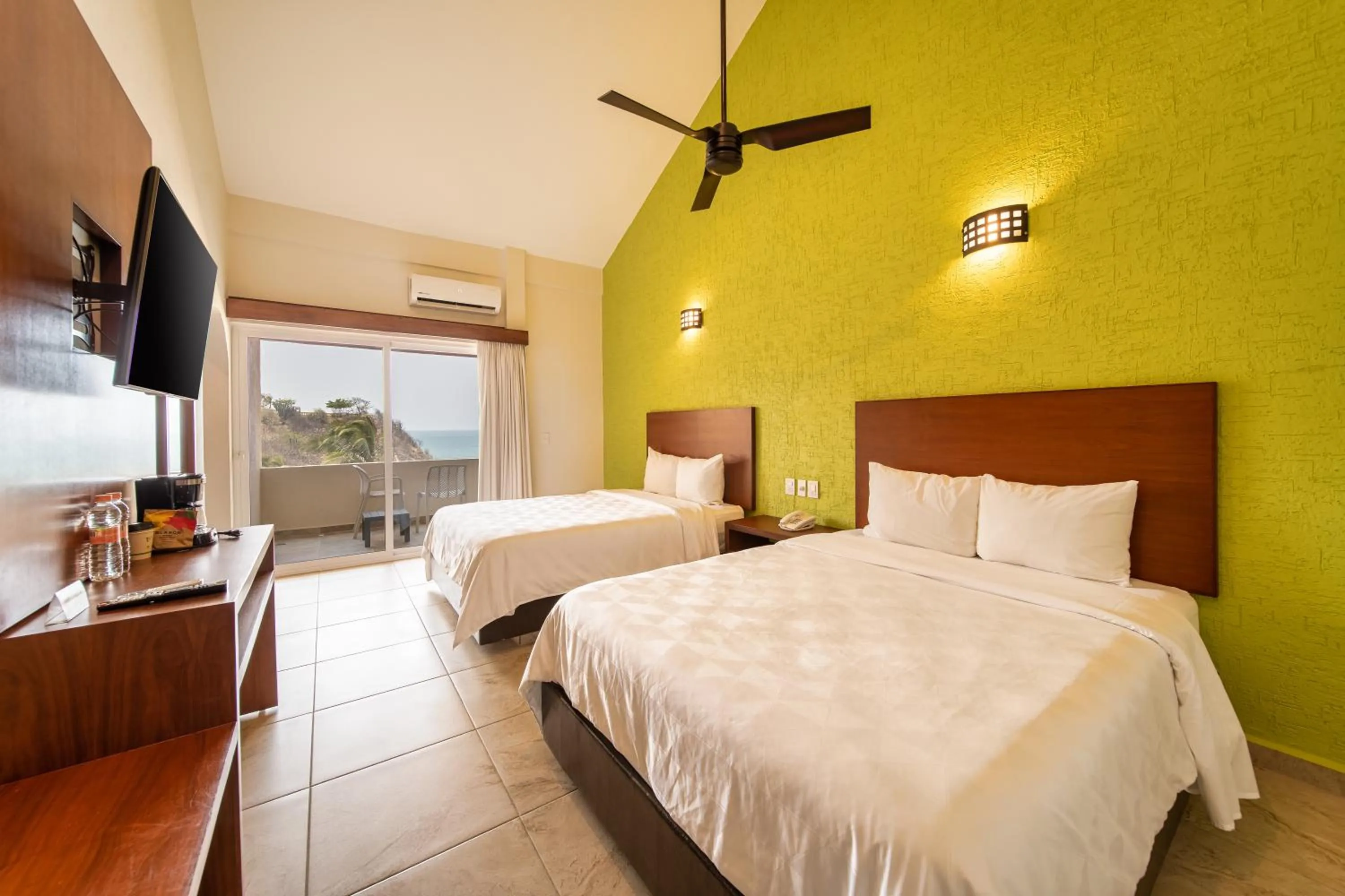 Junior Suite with Two Queen Beds Sea View in Villas Coral Huatulco