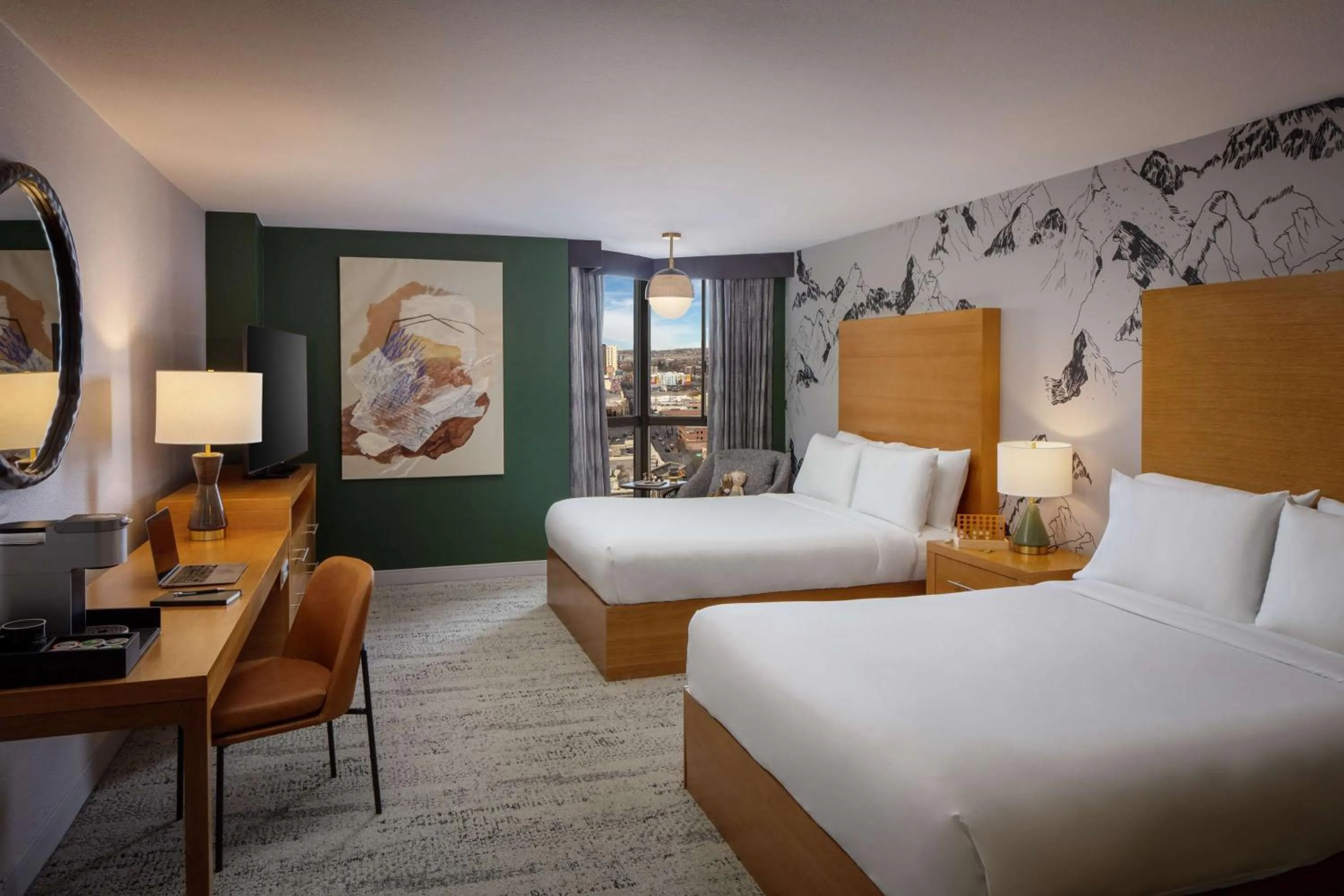 Queen Room with Two Queen Beds and Bath Tub - Executive Floor/Mobility Accessible in Whitney Peak Hotel Reno, Tapestry Collection by Hilton