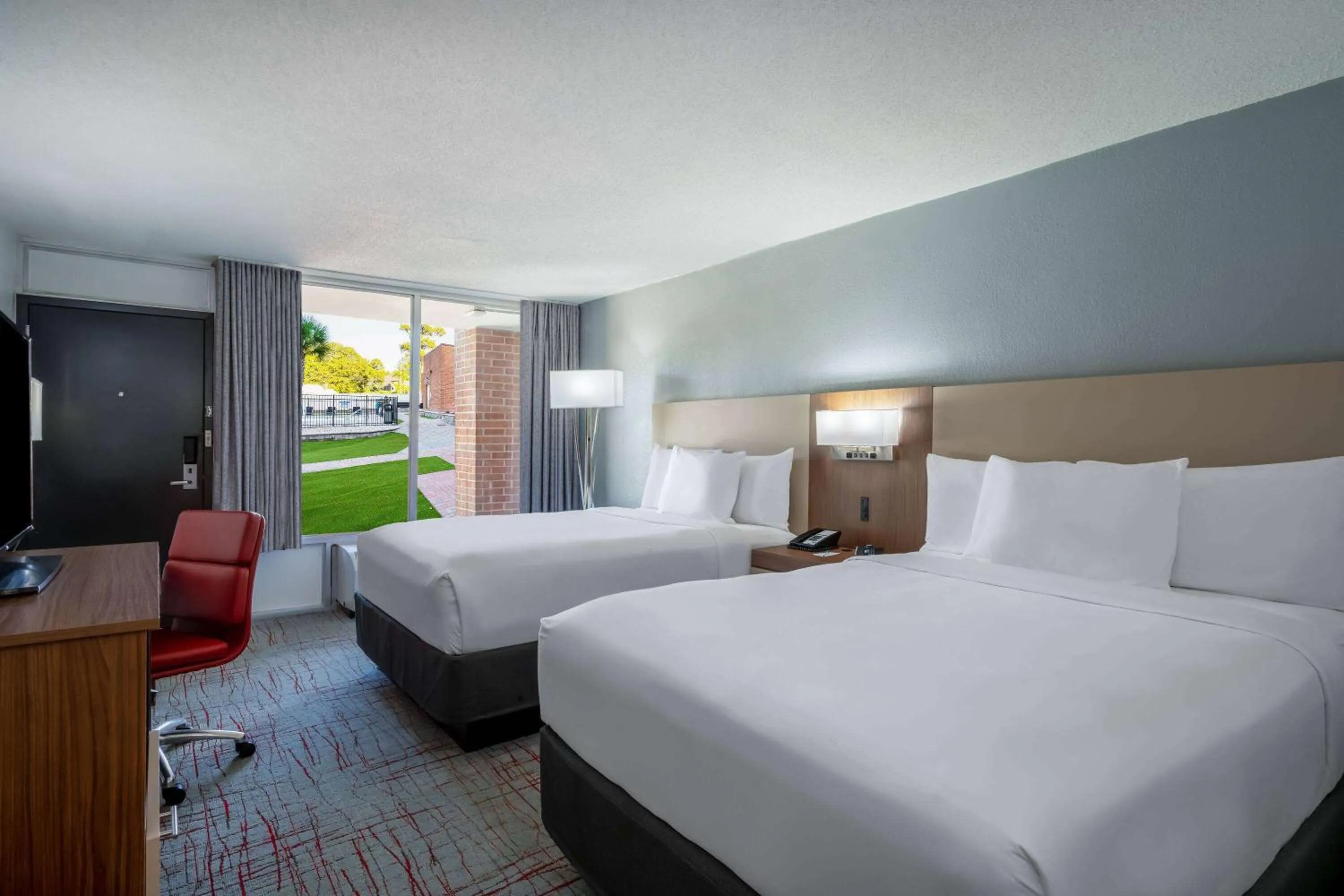 Queen Room with Two Queen Beds and Garden View, Non-Smoking in Wyndham Garden Columbia-Ft Jackson