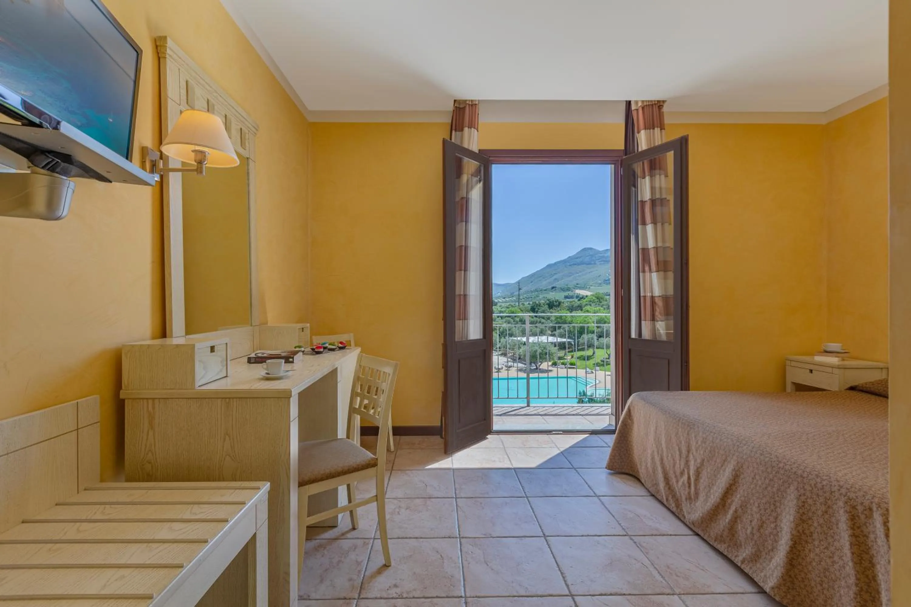 Double or Twin Room with Pool View in Villa Zina Family Resort