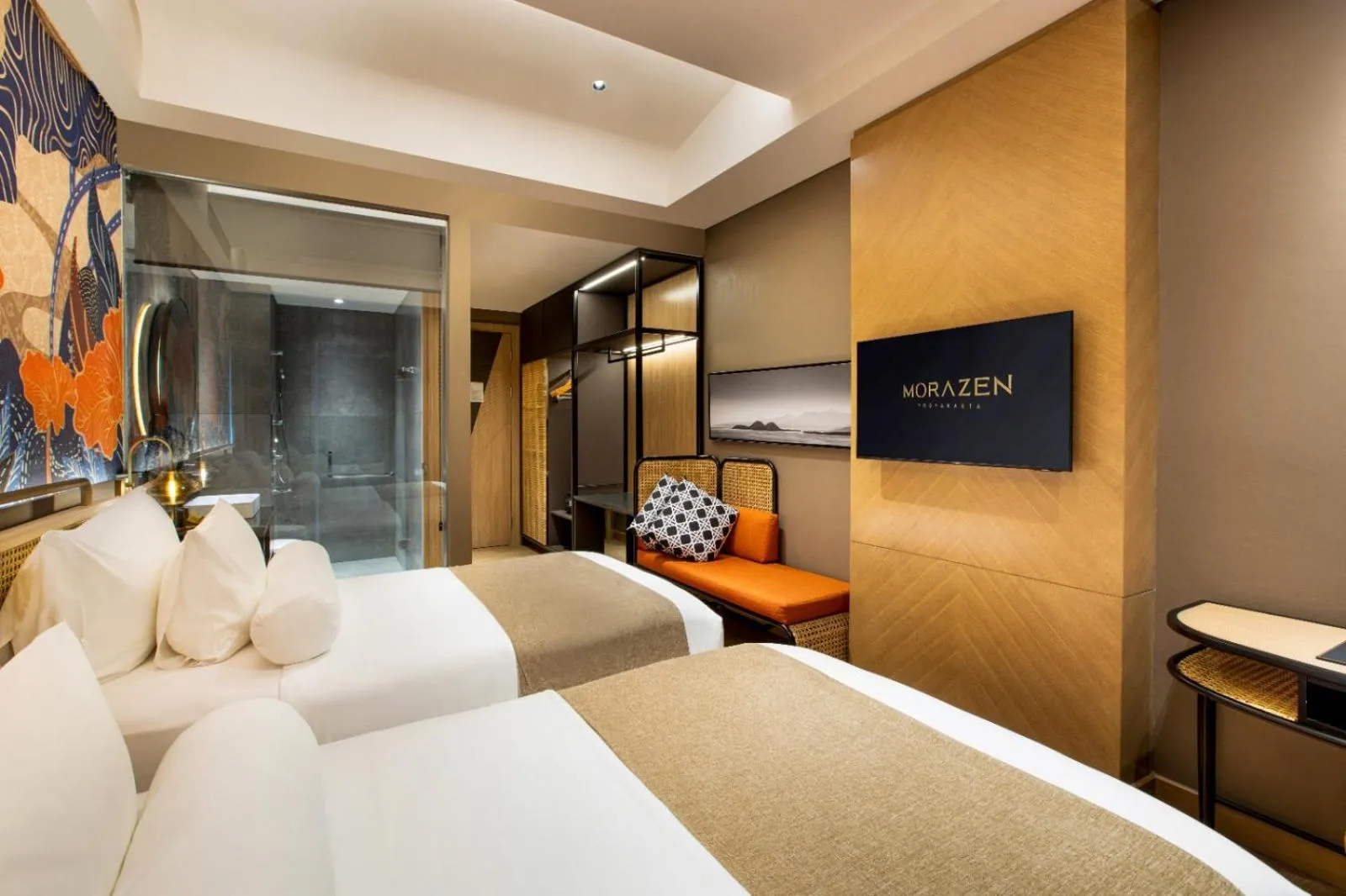 Deluxe Twin Airport View in MORAZEN Yogyakarta