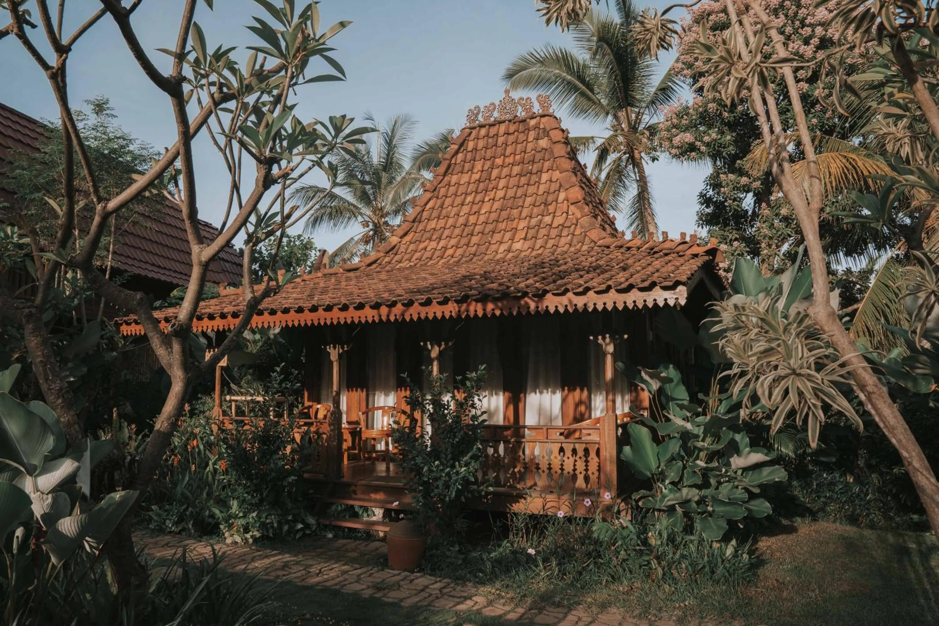 Joglo Lodge Garden View (3 pax) with Free Scheduled Yoga Class (on Saturday) in Kusfarm Bali by AHM