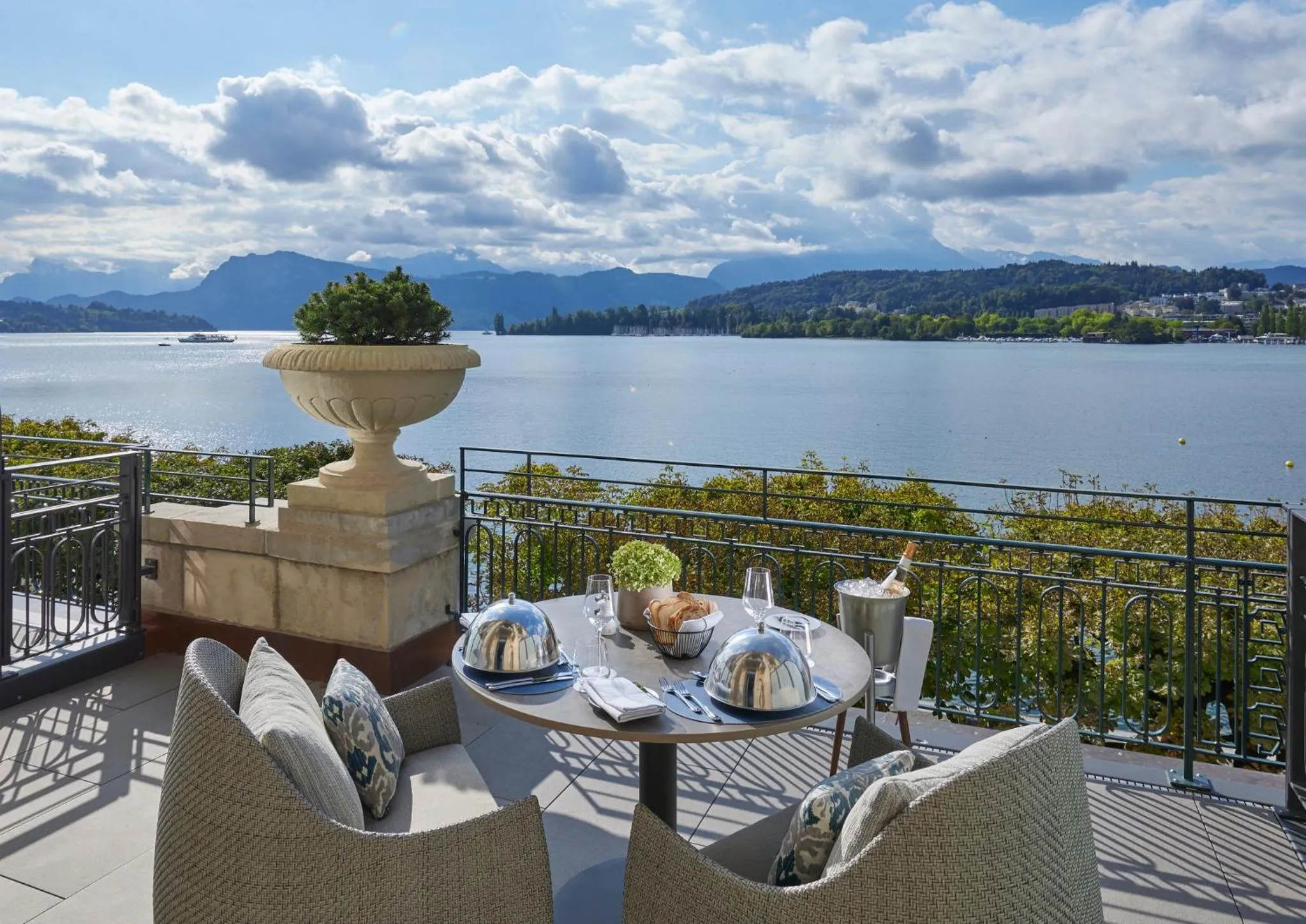Lake View Junior Suite with Terrace in Mandarin Oriental Palace, Luzern