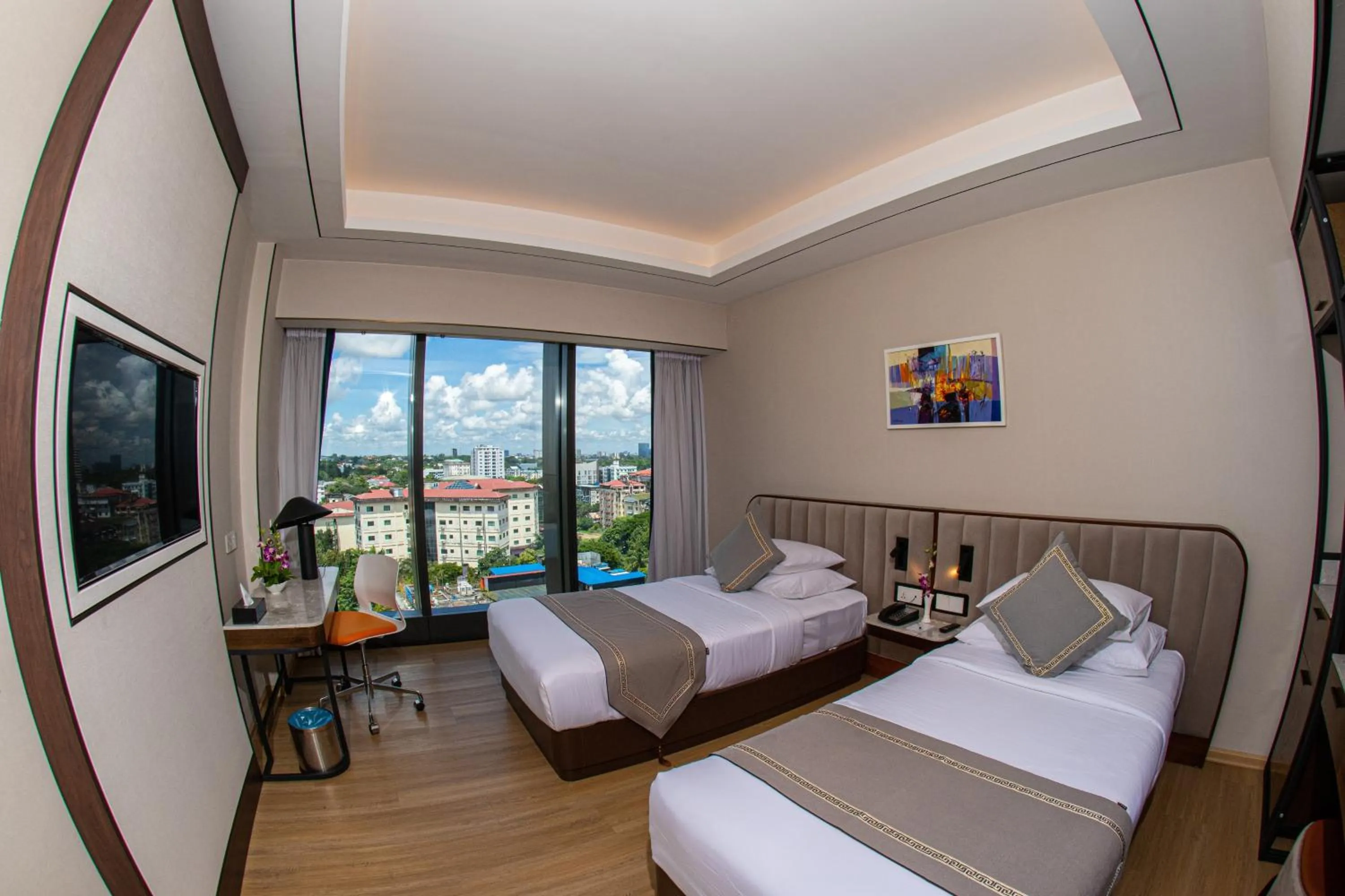 Deluxe Twin Room in Sayarsan Hotel Yangon