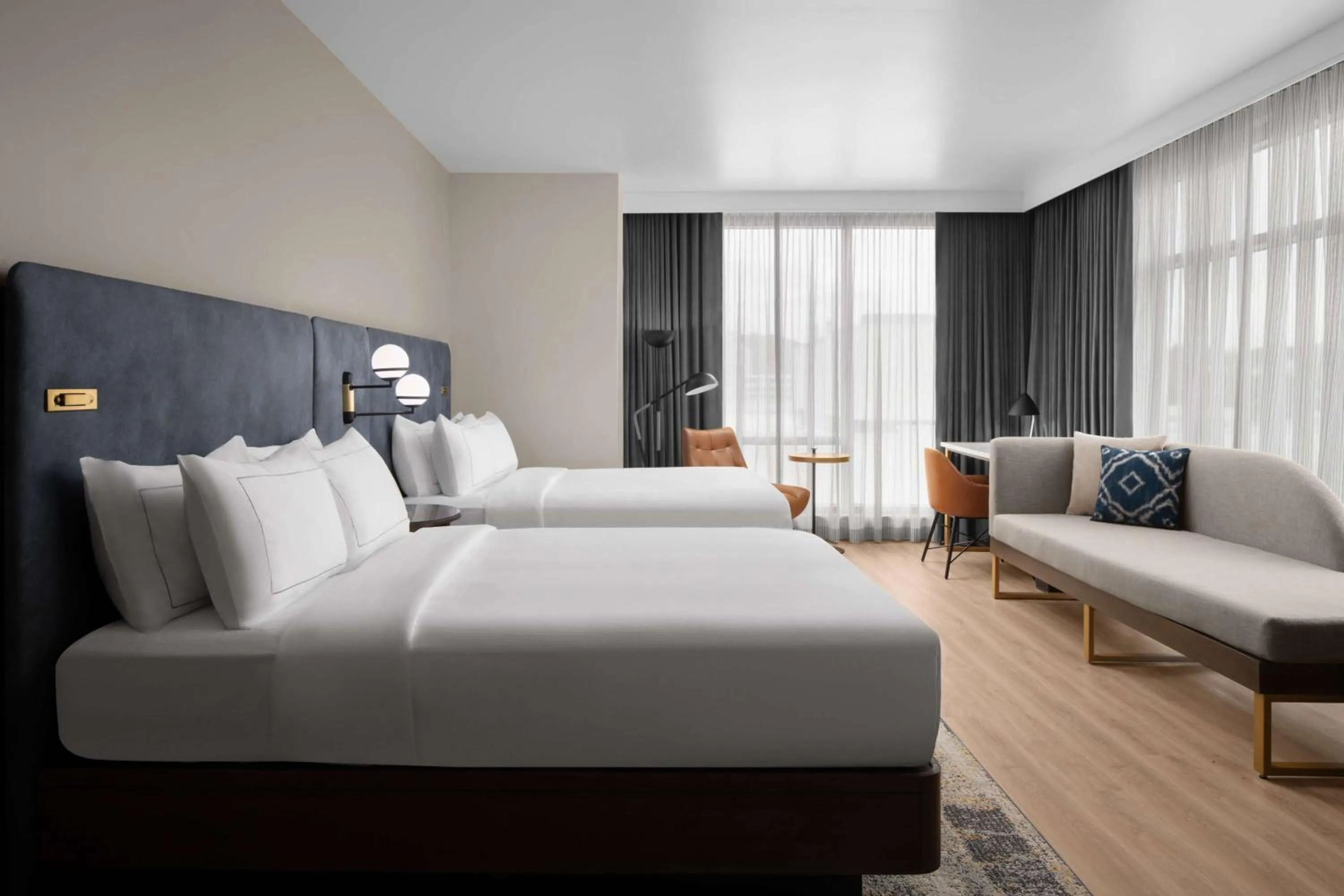 Queen Corner Room with Two Queen Beds - Hearing Accessible in Hotel West & Main Conshohocken, Tapestry Collection Hilton