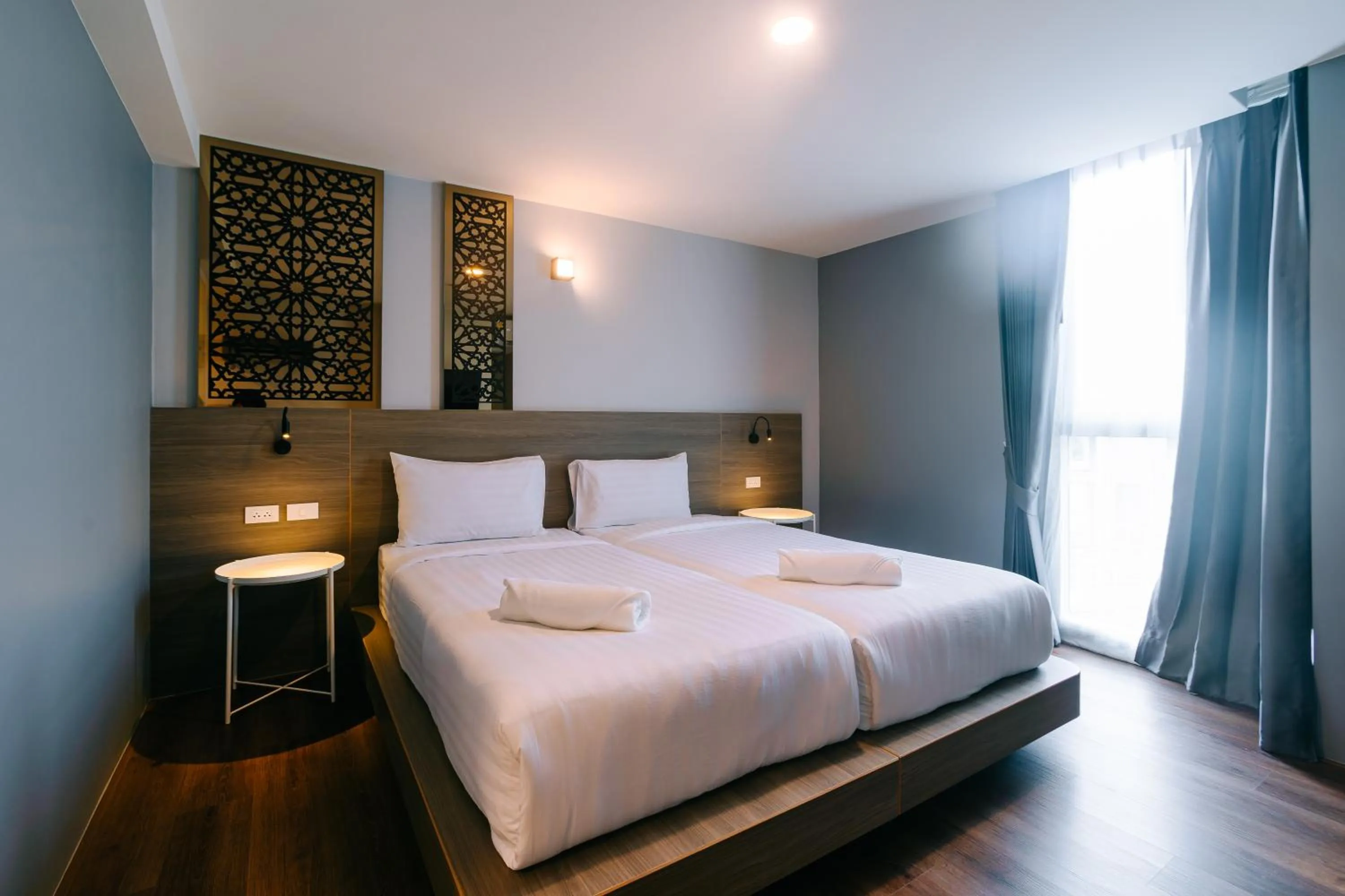 Twin Room with Private Bathroom in วัน บัดเจท เชียงราย ซอยสวรรค์ One Budget Hotel Chiangrai Soi Sawan