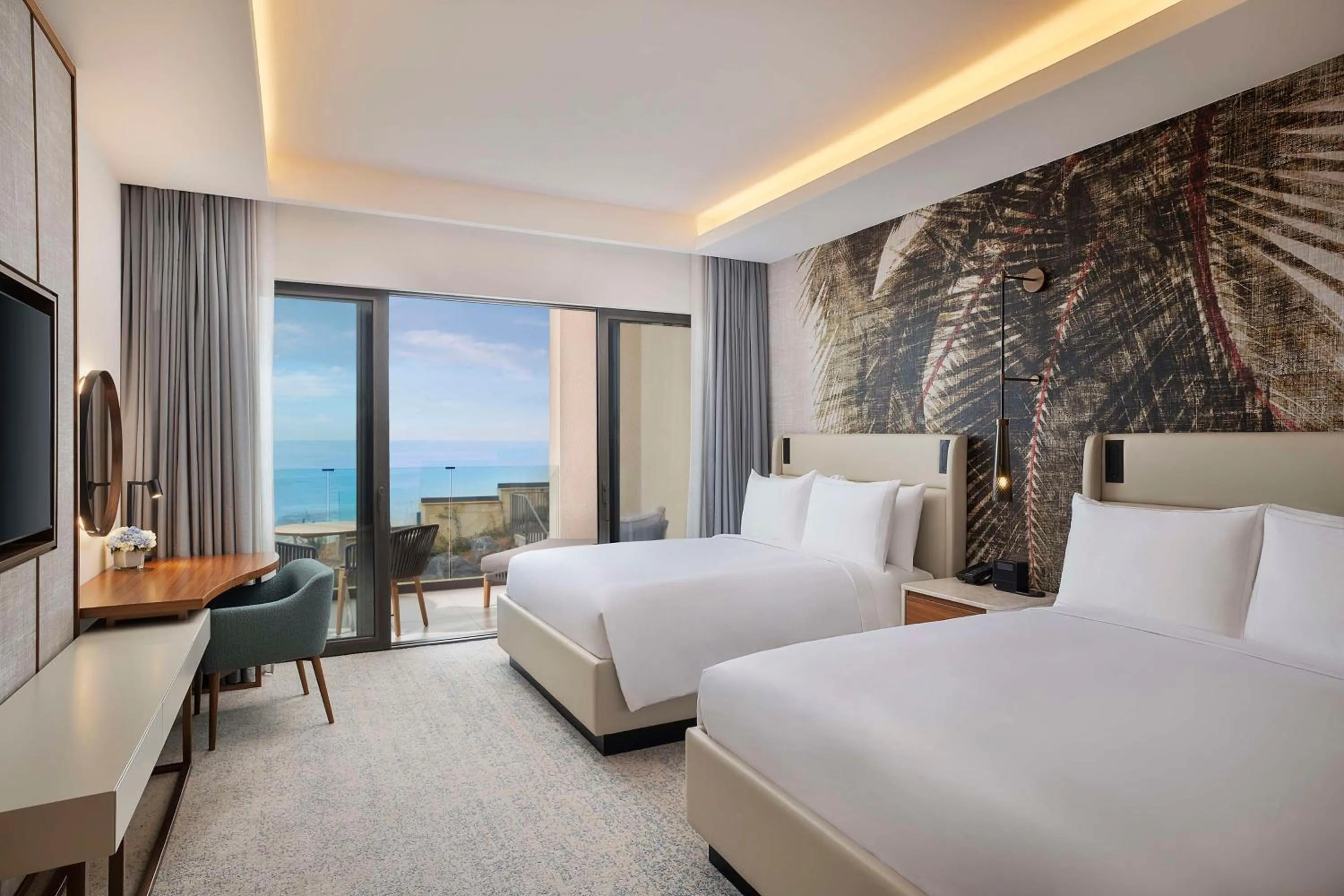 Deluxe Queen Room with Two Queen Beds and Ocean View in Conrad Rabat Arzana