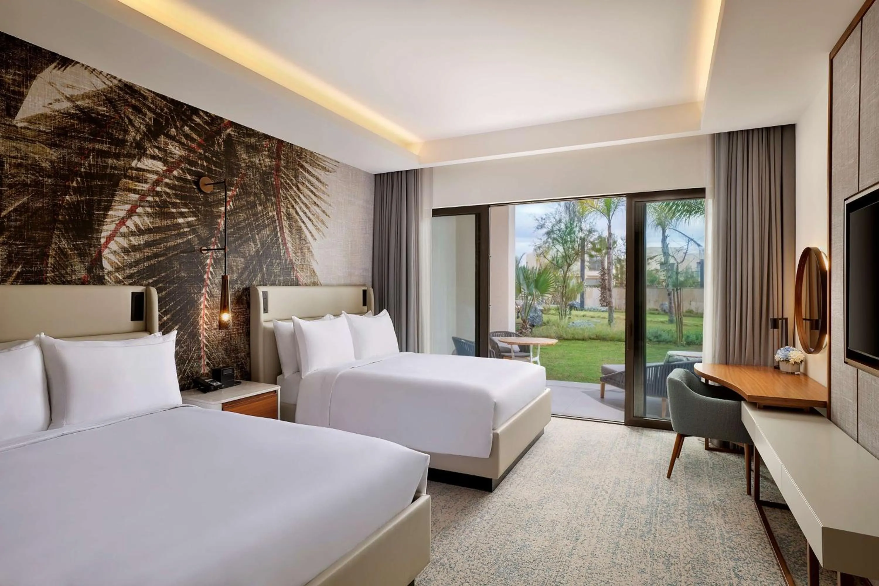 Deluxe Queen Room with Two Queen Beds and Garden View in Conrad Rabat Arzana