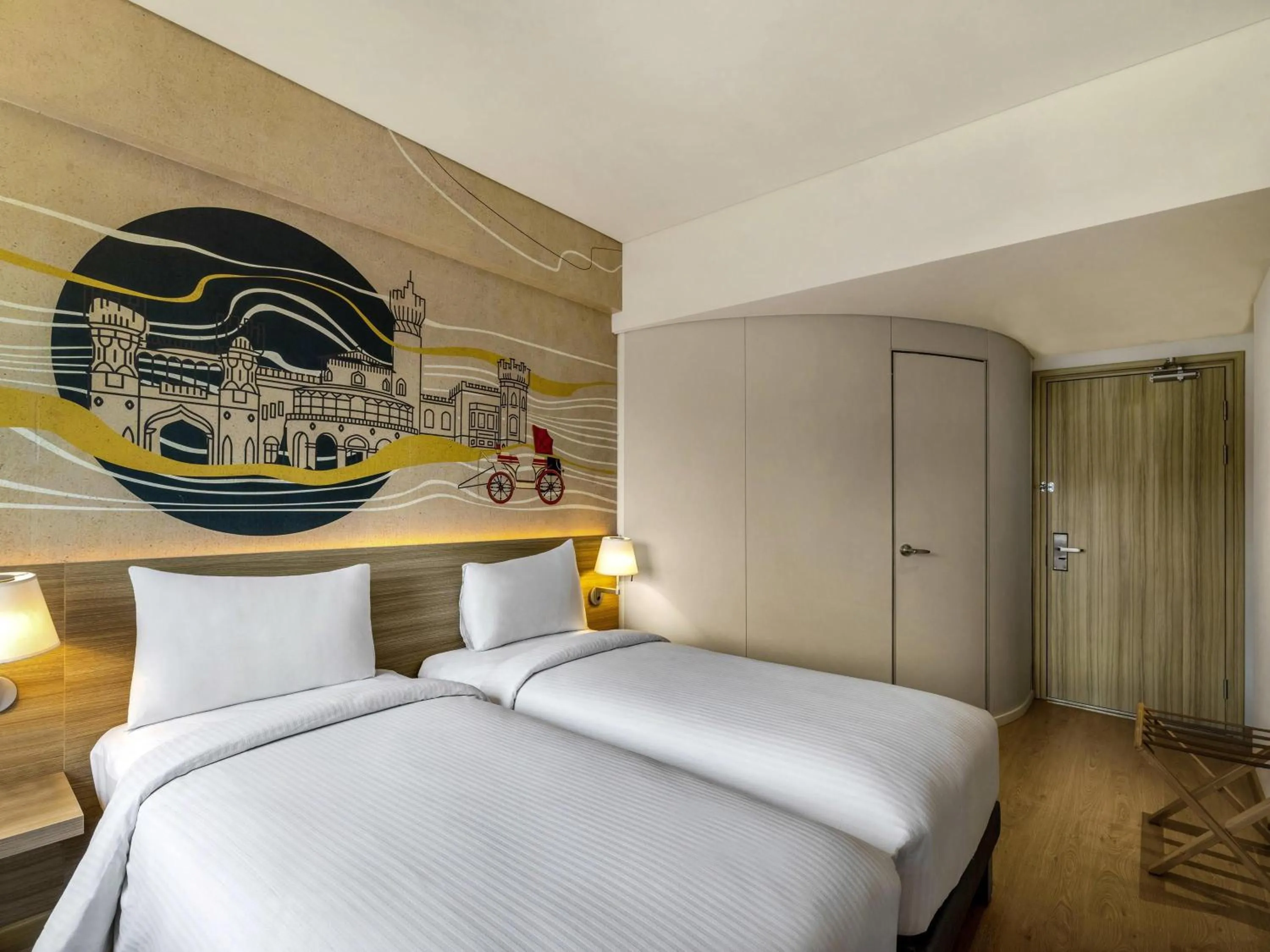 Standard Twin Room with Extra benefits,with 25% Discount on F&B, 2 Piece Laundry, Happy hours 1+1,Complimentary Early Check-in from 1000hrs and Late Checkout till 1600 (Subject to availability) in ibis Bengaluru Hebbal - An Accor Brand