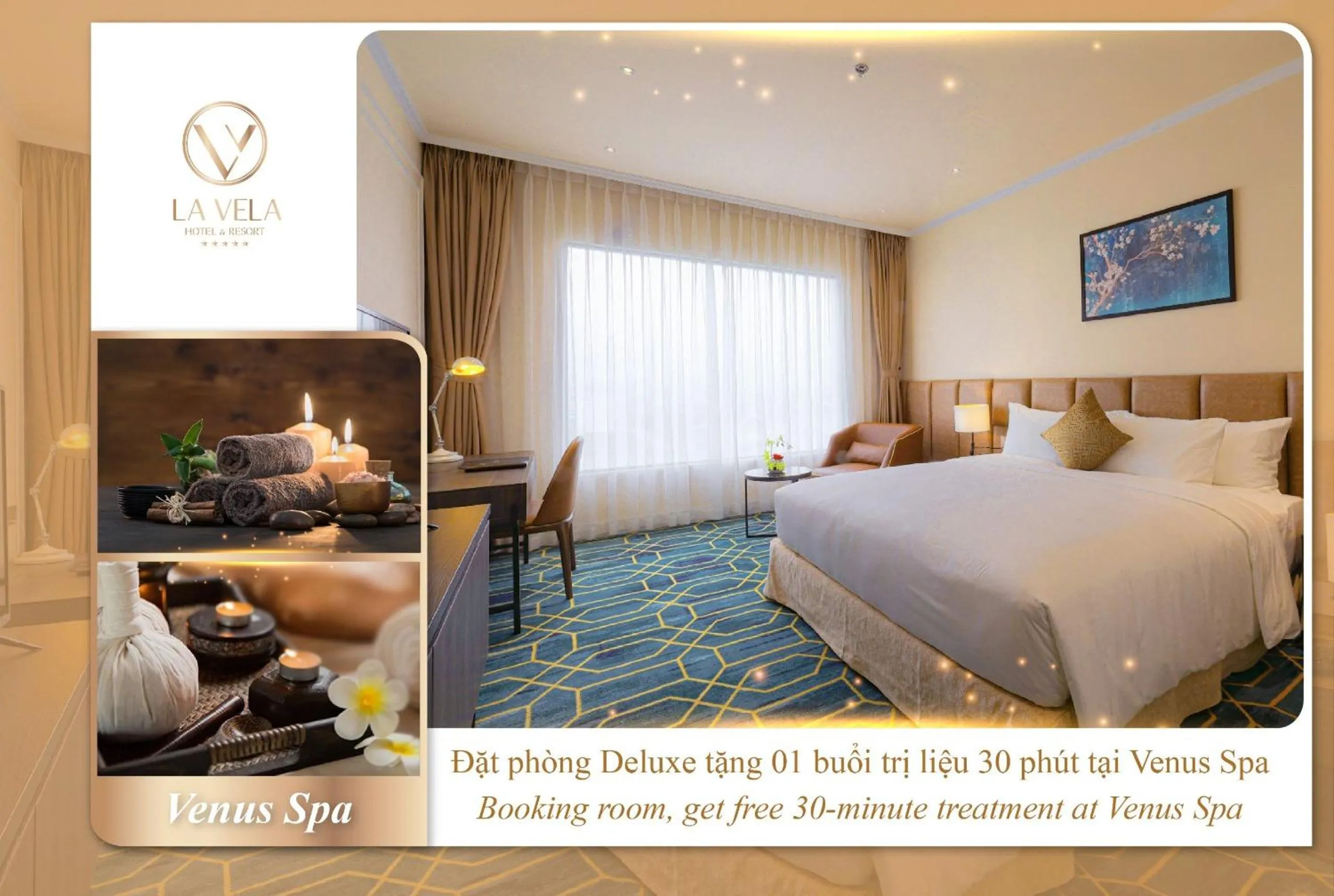 Package Deluxe Room with 30 minutes Spa Treatment in La Vela Hue Hotel