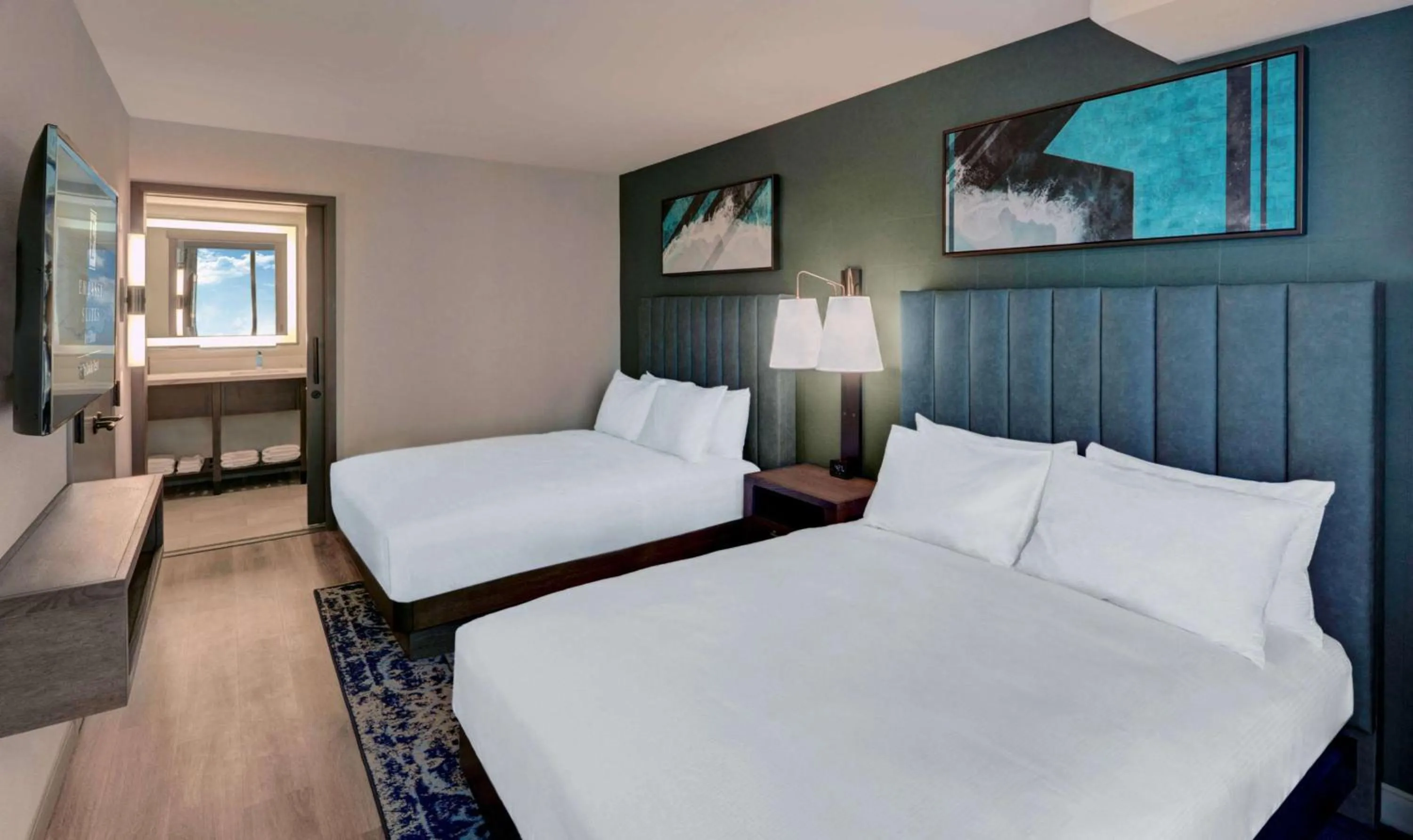 Two-Room Queen Suite with Two Queen Beds in Embassy Suites By Hilton Virginia Beach Oceanfront Resort