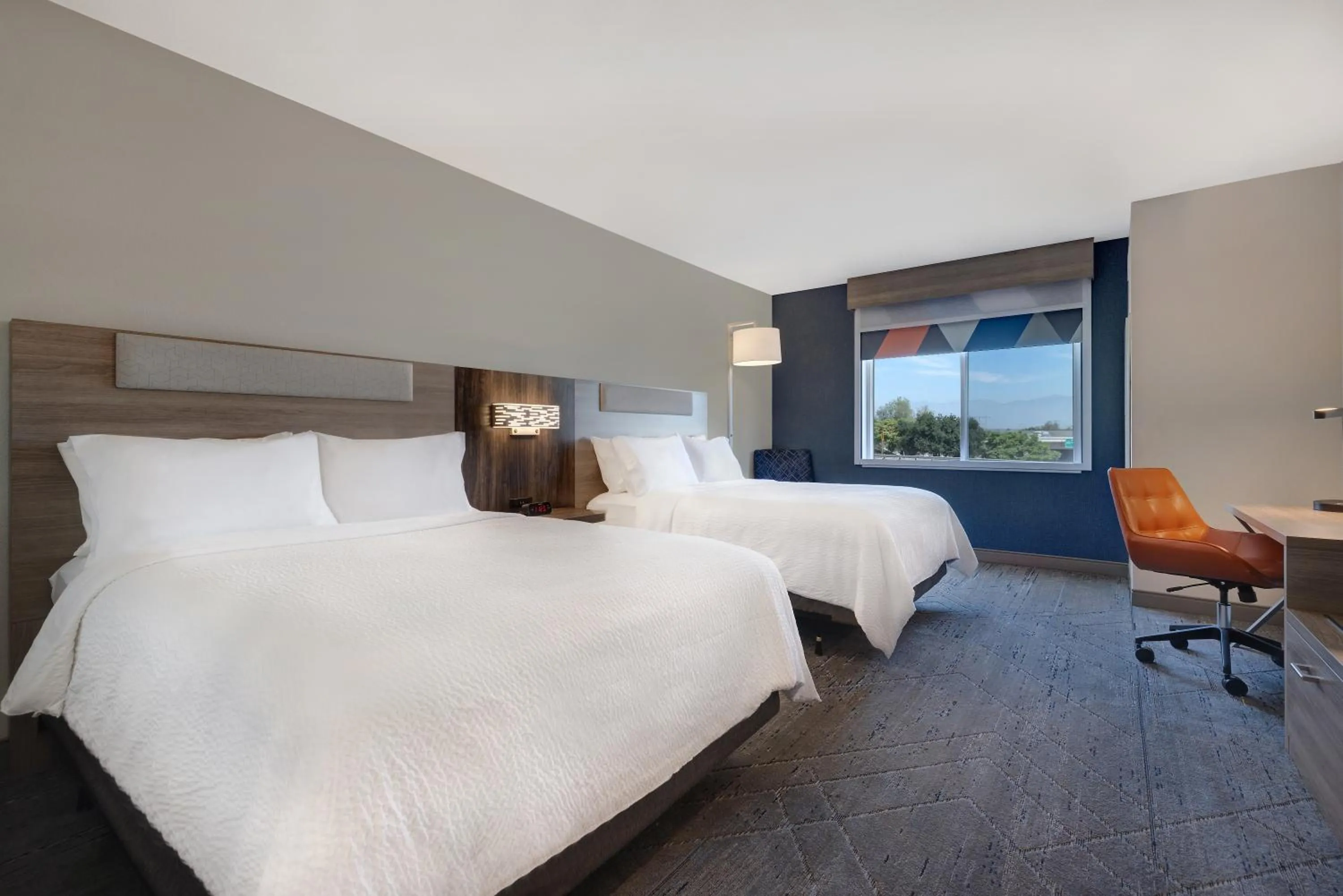 Standard Queen Room with Two Queen Beds and Mobility Accessible Roll-In Shower in Holiday Inn Express & Suites Ontario - Chino Hills by IHG