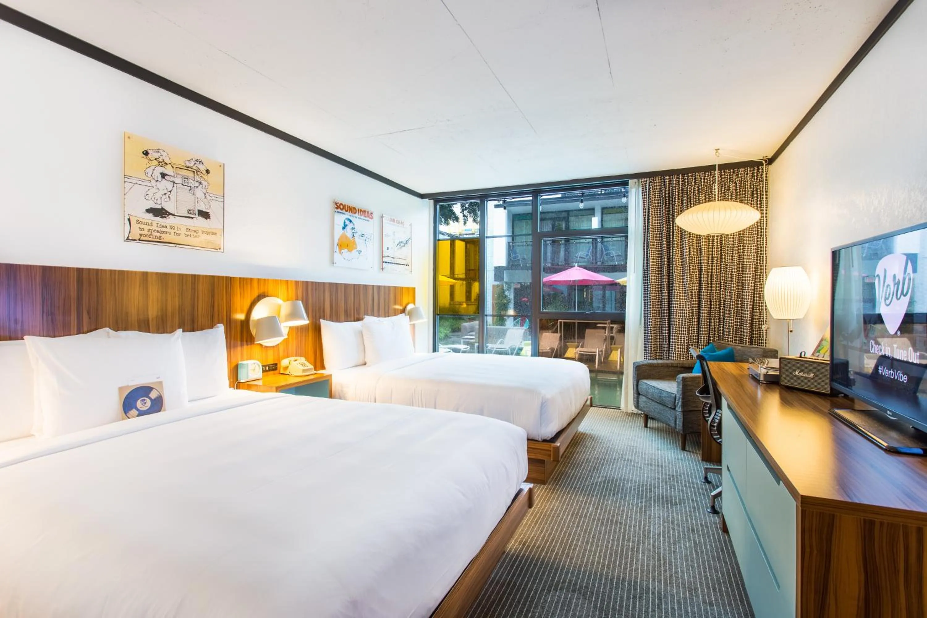 Queen Room with Two Queen Beds and Pool View in The Verb Hotel