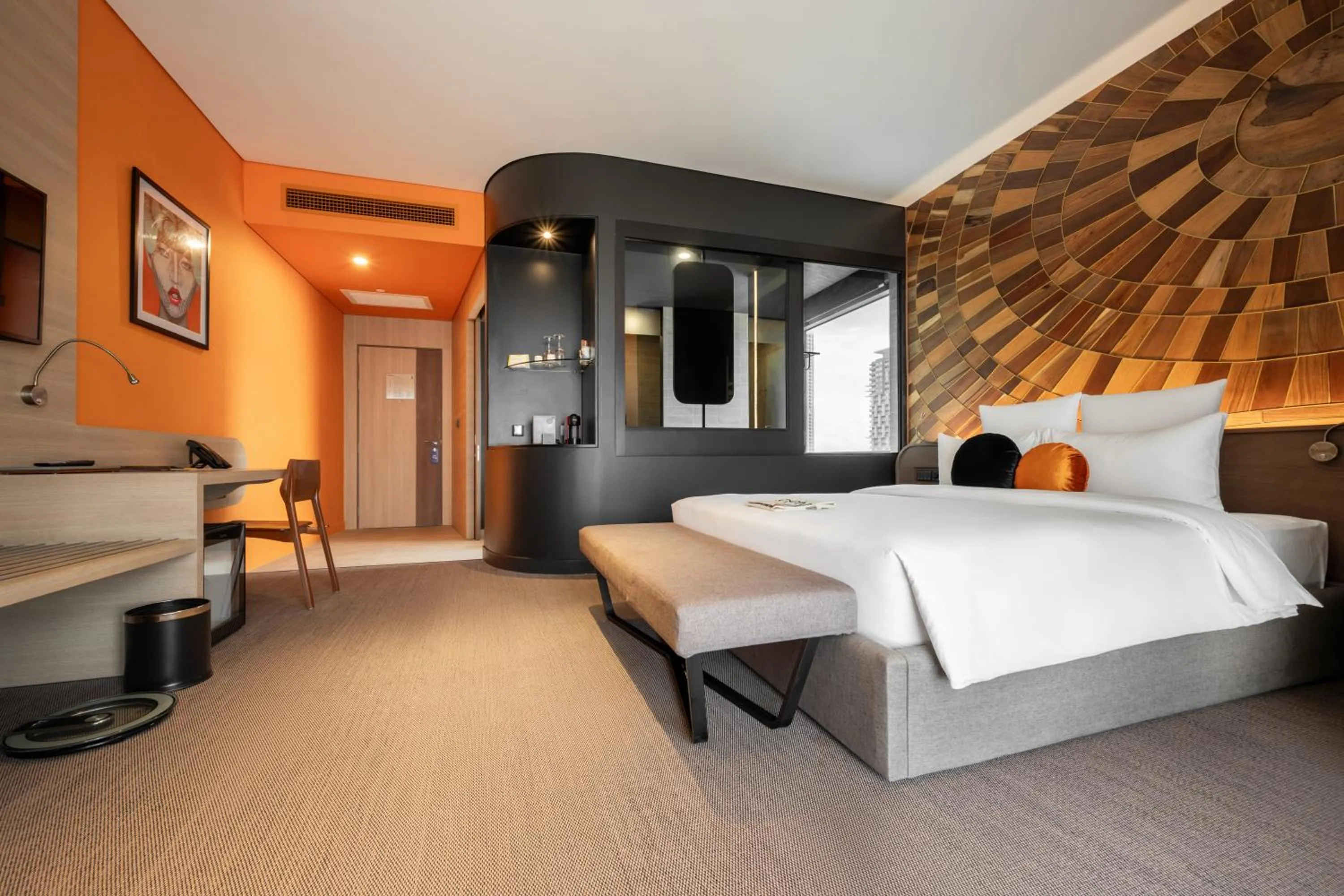 Luxury King Bed with Balcony in SUN & MOON, Riverside Hotel