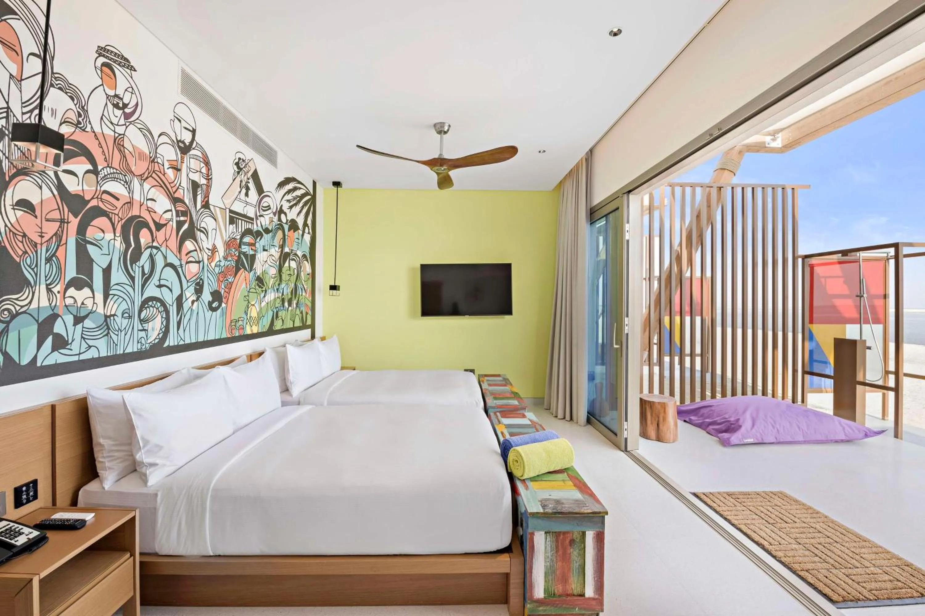 Twin Room with Sea View in Fuwairit Kite Beach, Tapestry Collection By Hilton