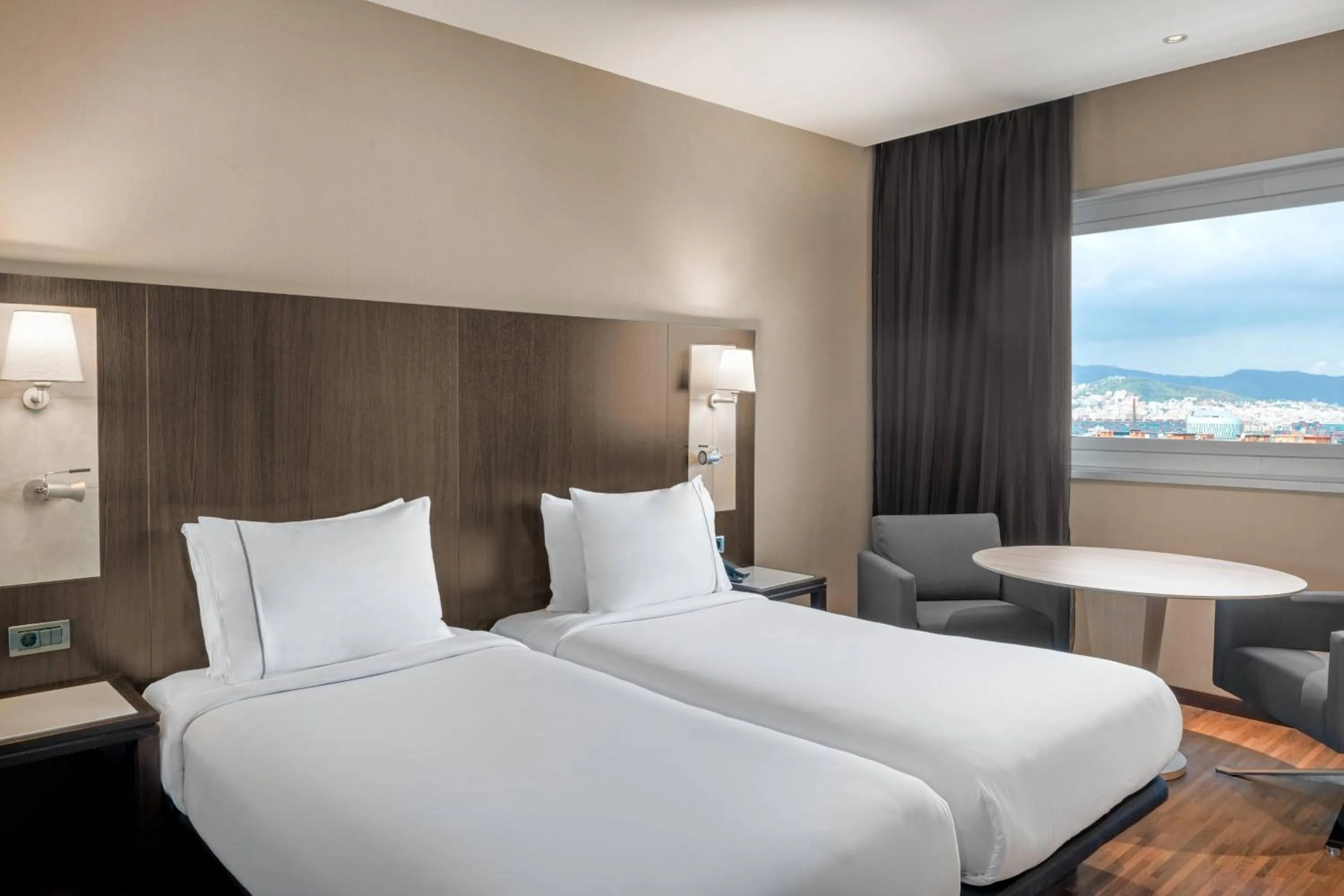 Twin Room with City View in AC Hotel Barcelona Fórum by Marriott