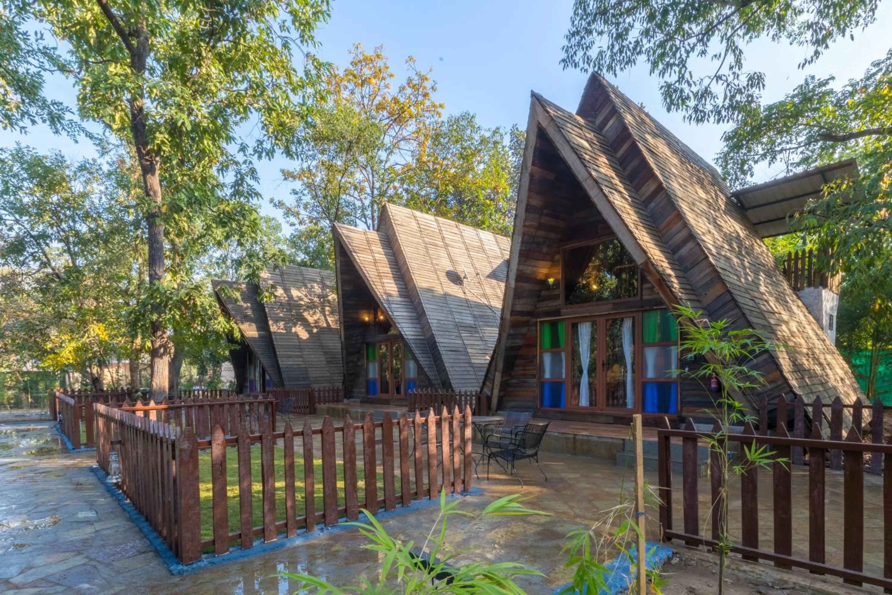 Garden View Wooden Chalet with Sitout in Sterling Padam Pench