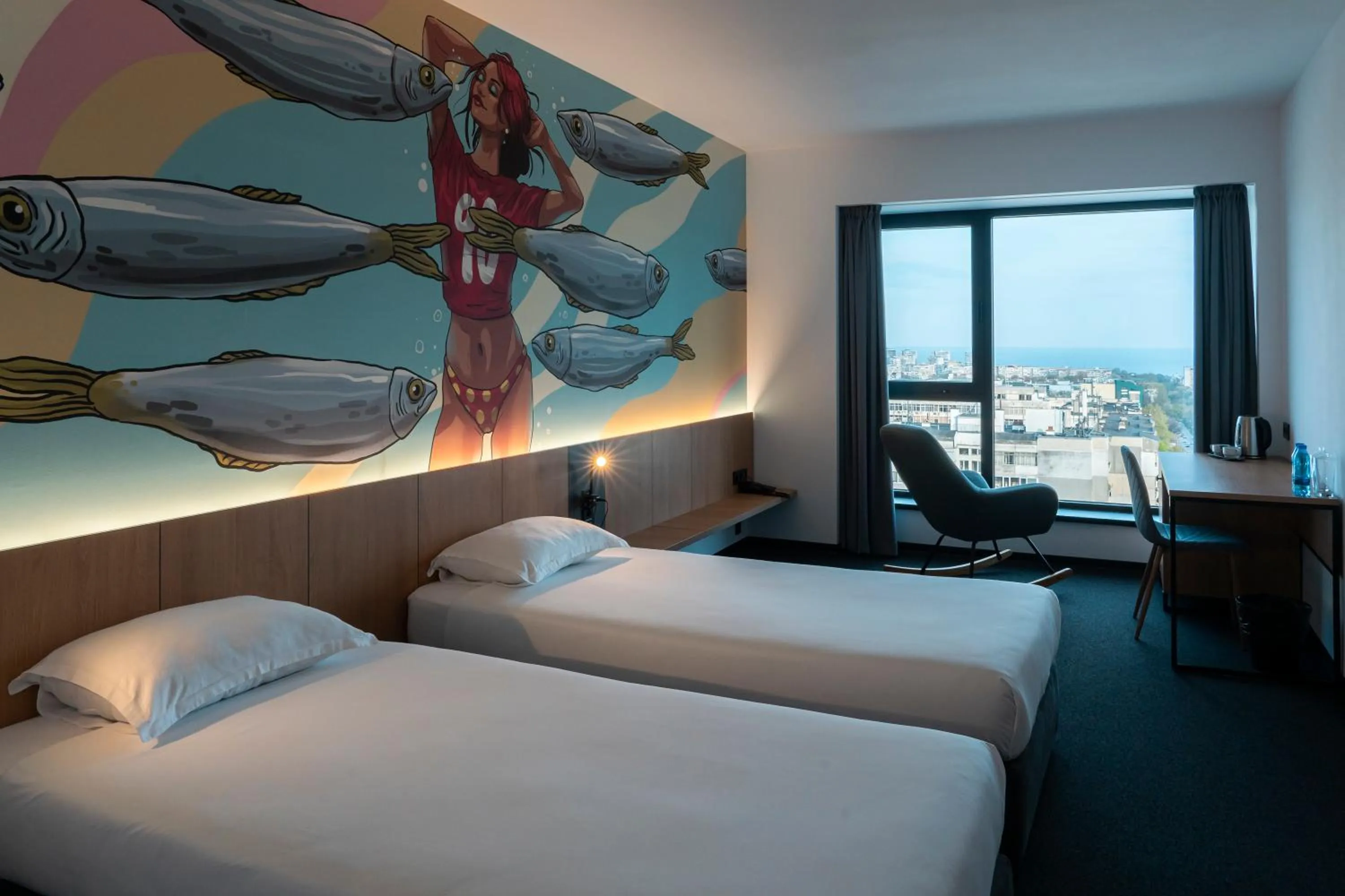 Double Room with Sea View in Hotel Campus 90 - Free Parking