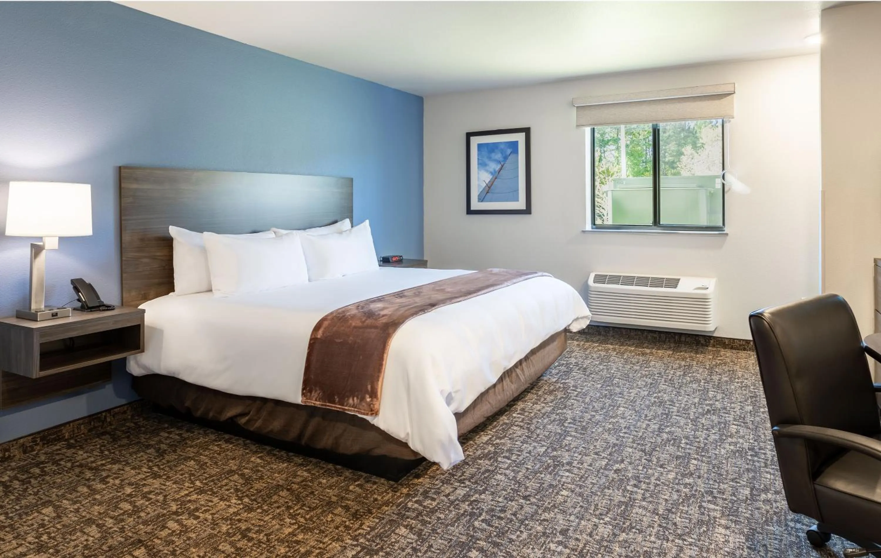 King Room - Recliner - Hearing & Mobility Accessible - Roll In Shower in My Place Hotel-Jacksonville-Camp Lejeune, NC