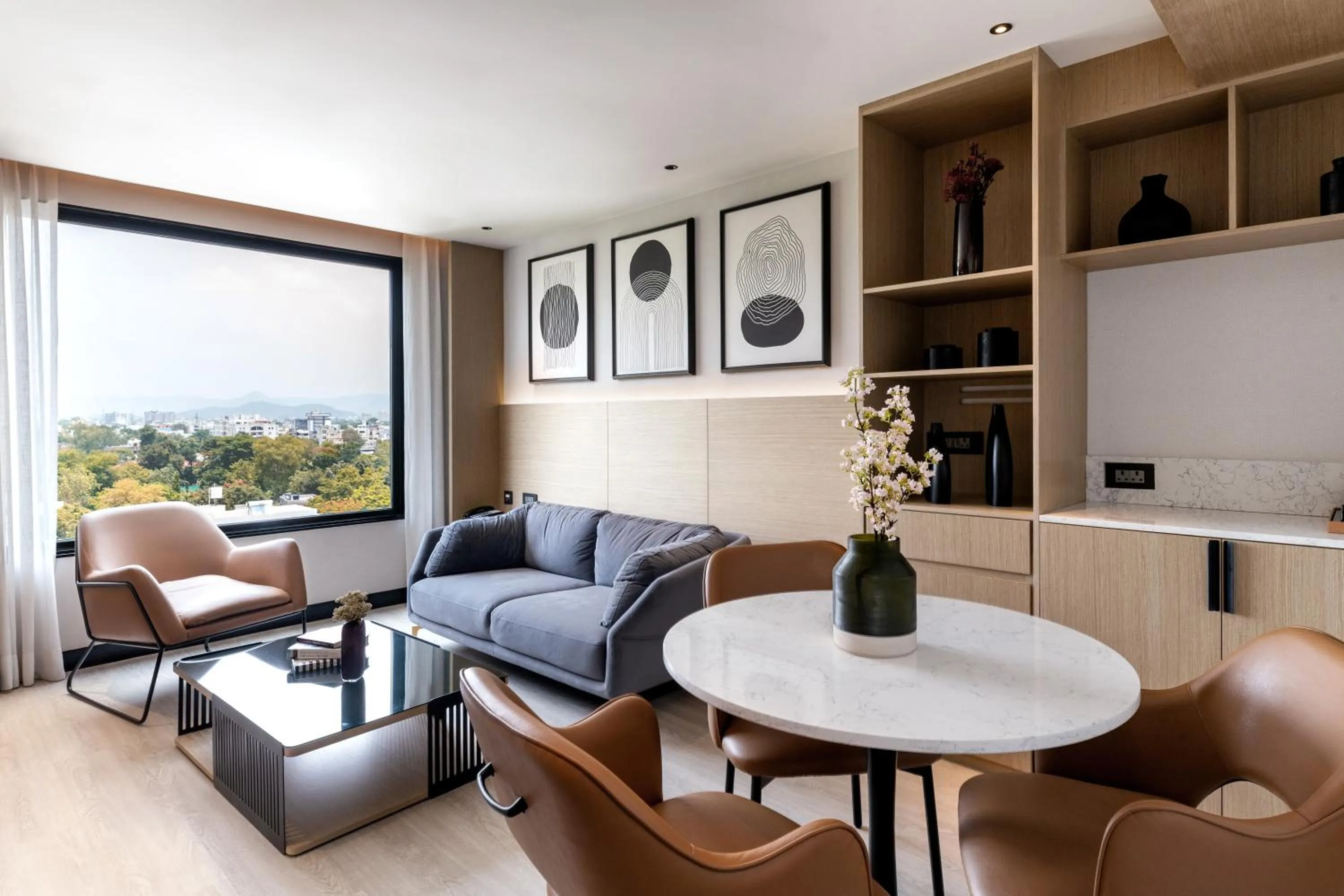 Junior Suite: Enjoy 1 complimentary pint beer per adult per stay, INR 1000 spa credit voucher, 20% discount on F&B & Laundry in Parallel Hotel Udaipur, a member of Radisson Individuals