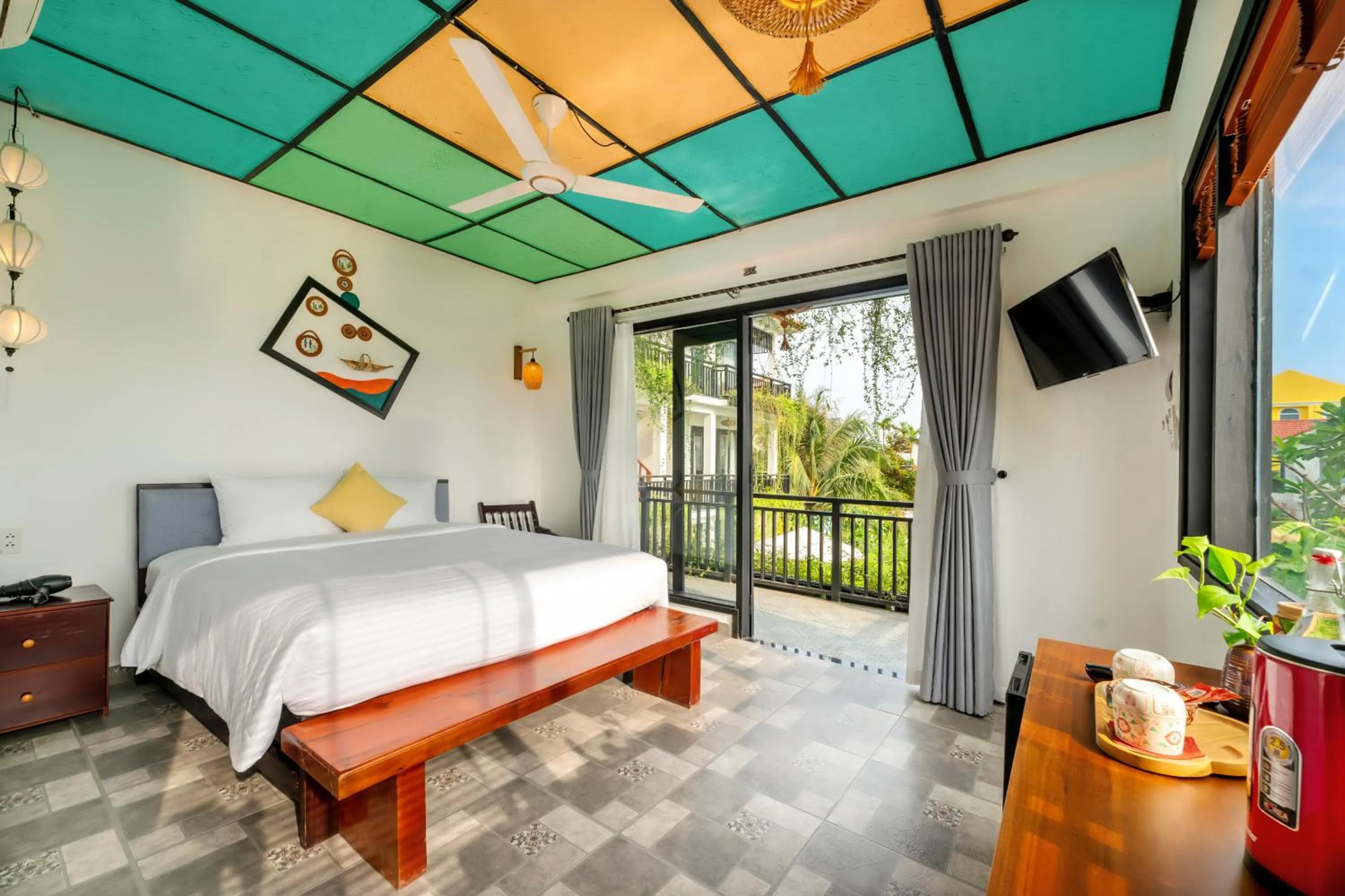 Queen Room with Pool View in Sunkised Paddy Hoi An Villa