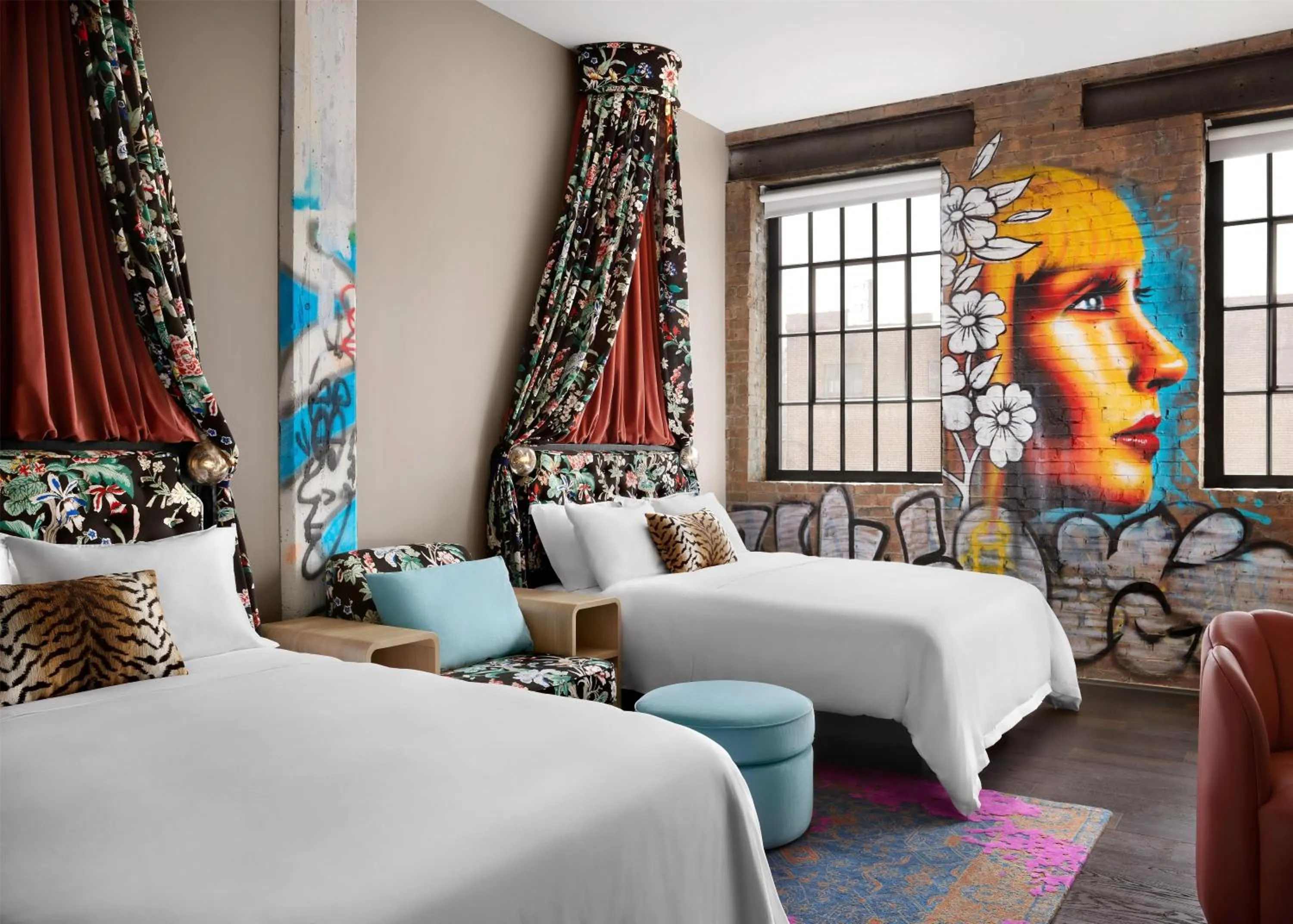 Queen Room with Two Queen Beds and Riverfront View in The Radical Asheville, Tapestry Collection by Hilton