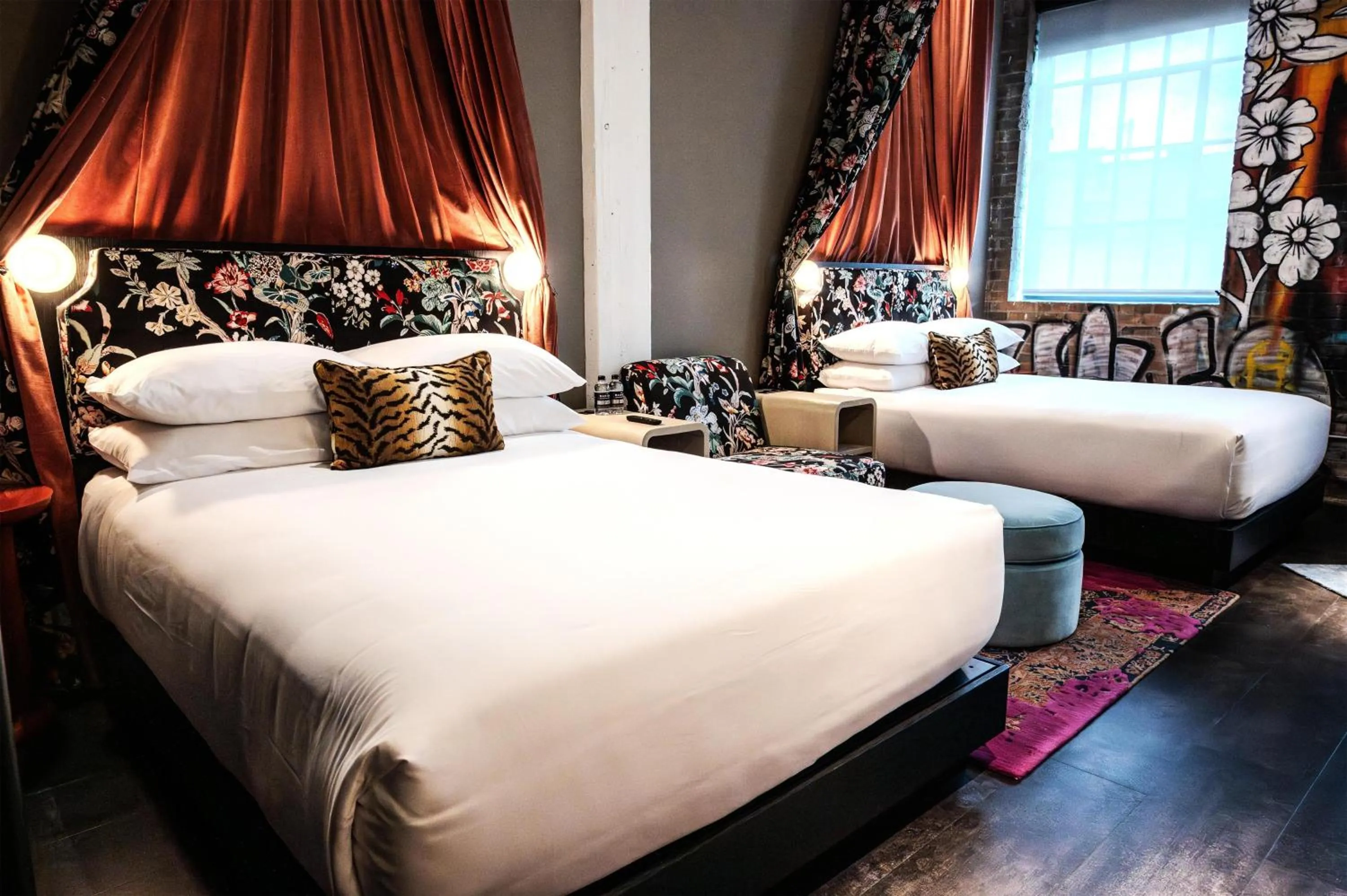 Queen Room with Queen Beds and Riverfront View - Hearing Accessible in The Radical Asheville, Tapestry Collection by Hilton