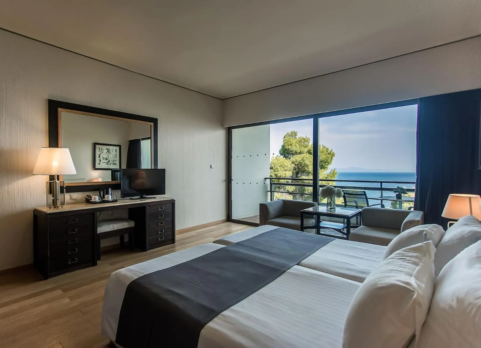 Superior Twin Room with Sea View in Corfu Holiday Palace