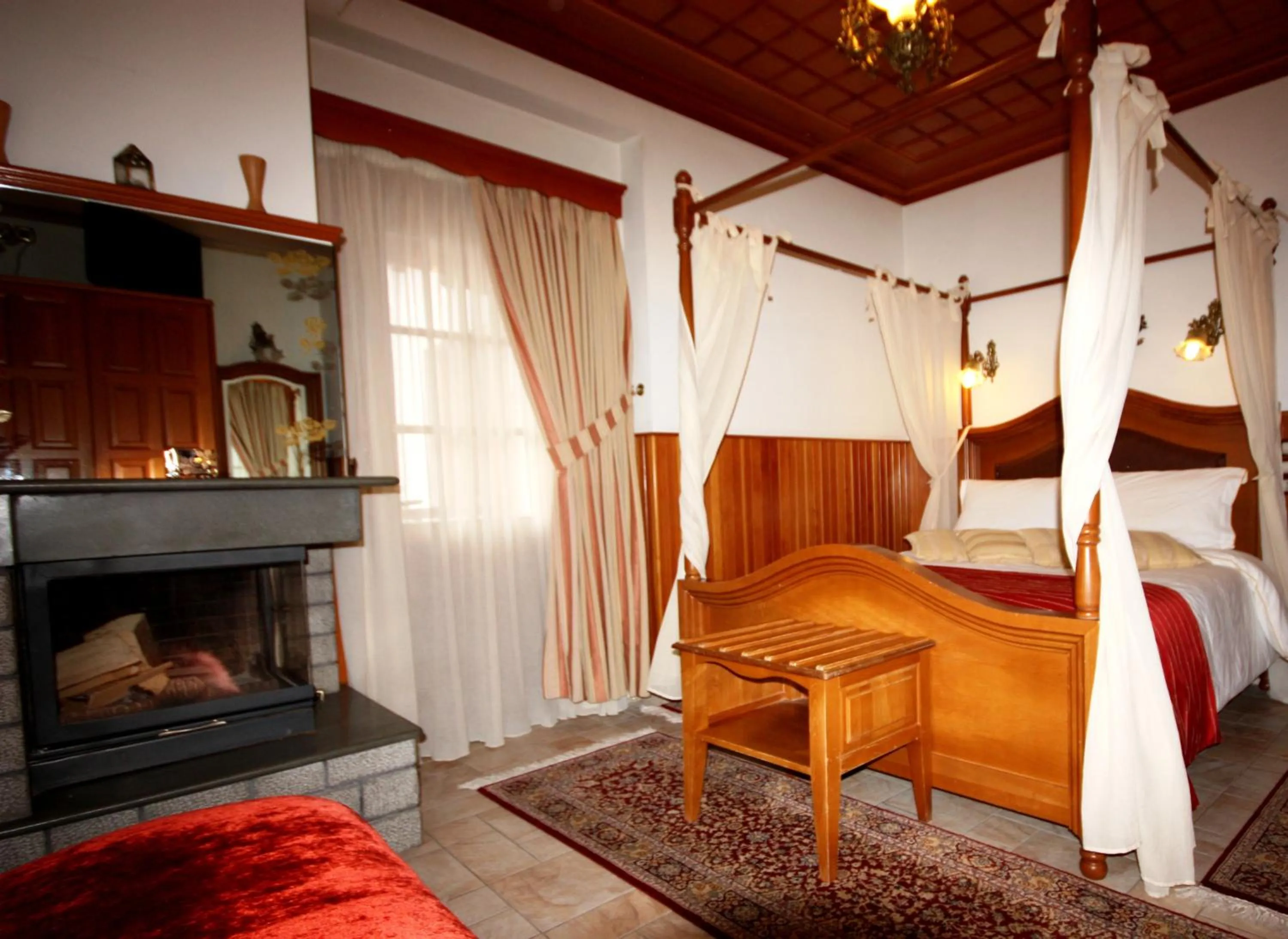 Executive Double Room with Fireplace and Spa Bath in Archontiko Metsovou Luxury Boutique Spa Hotel