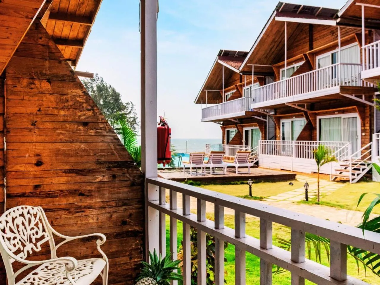 Wooden Cottage Garden View in Dallas Beach Resorts Ashvem Beach