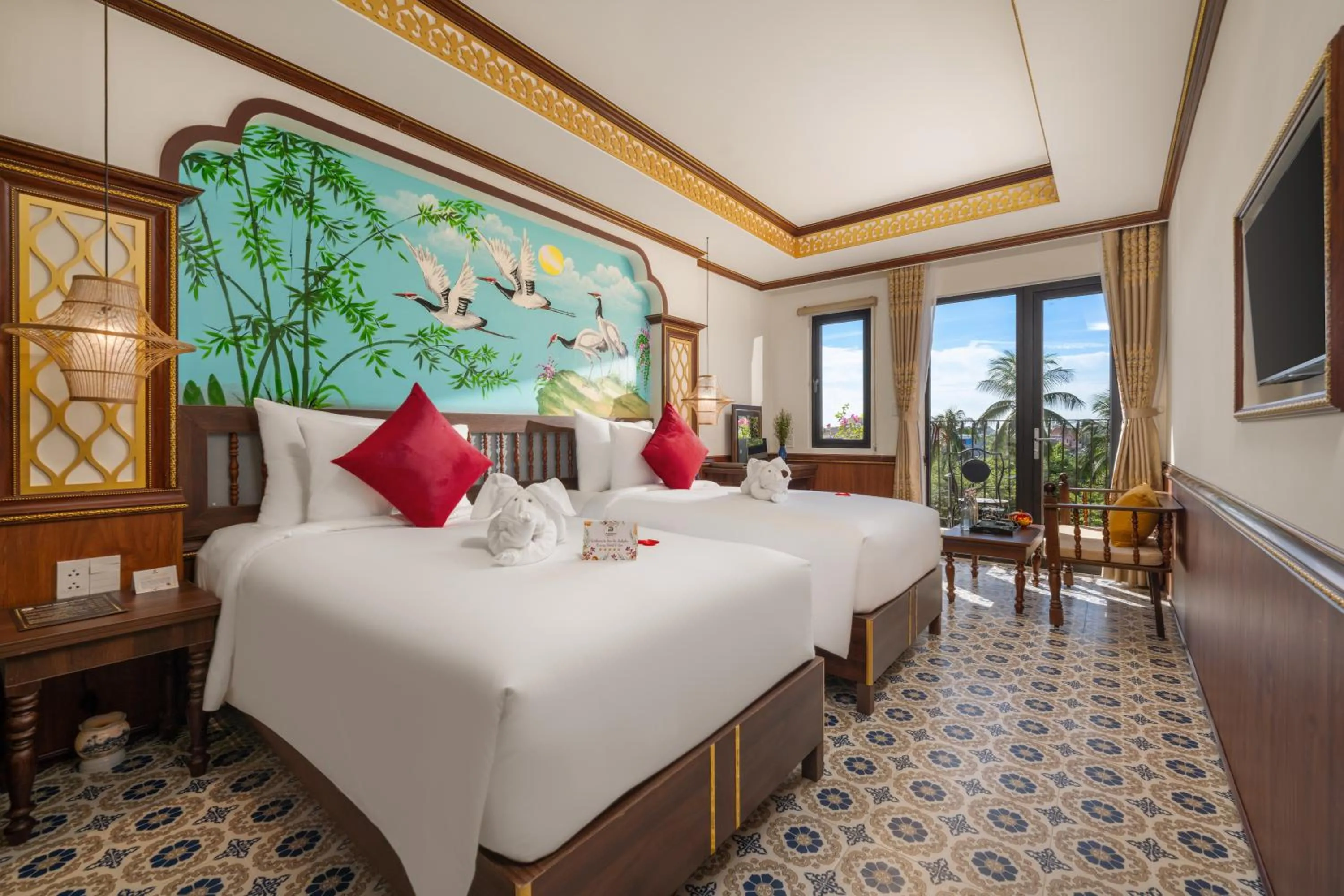 Premium Family Connecting Room, Balcony with Riverside View in Soluna D'Annam - The Art of Hoi An Relaxation - formerly Hoi An Babylon Riverside Hotel