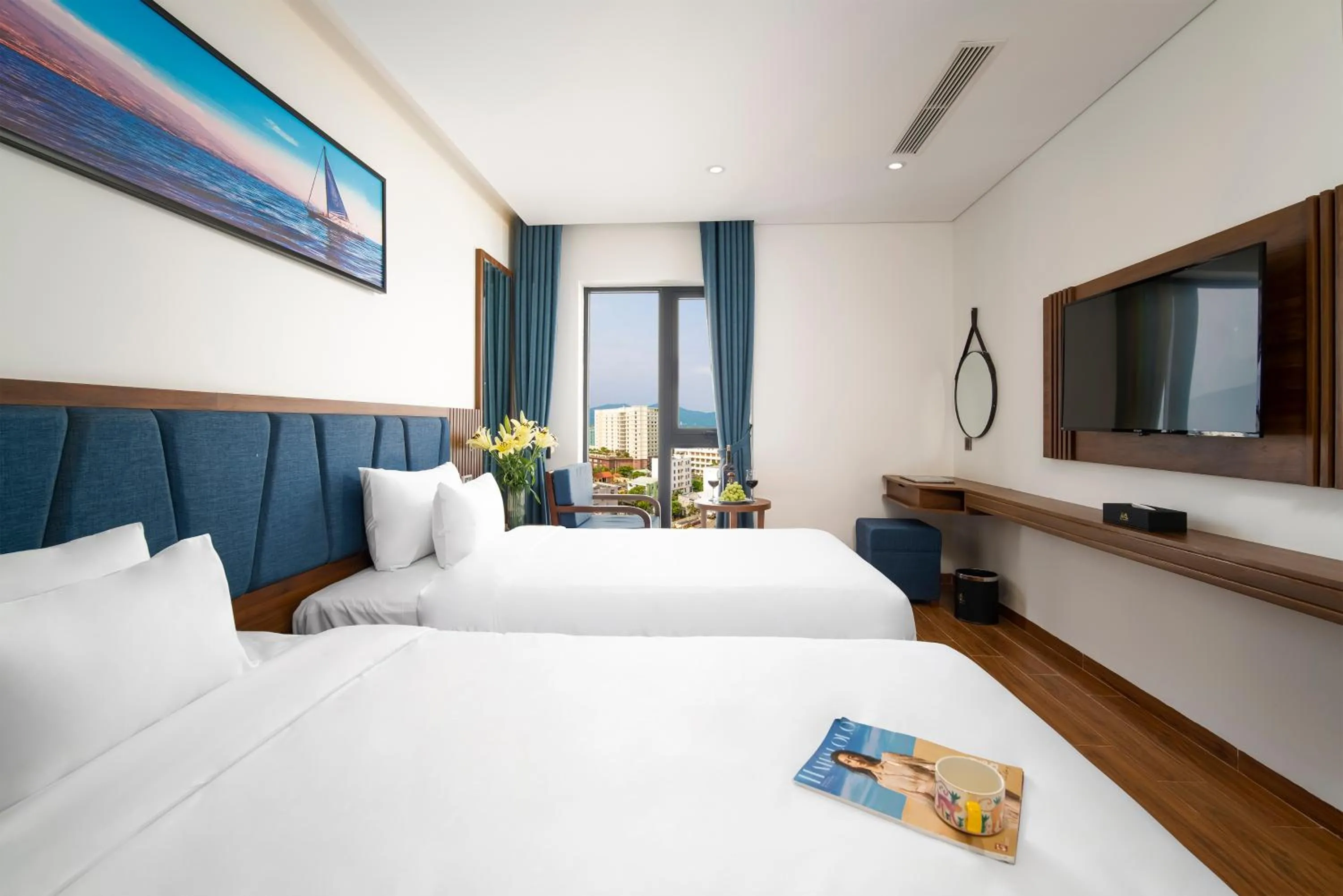 Double or Twin Room with Partial Sea View in Ruby Star Da Nang - Central My Khe Beach